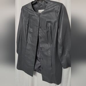 Jessica London Charcoal Leather Jacket